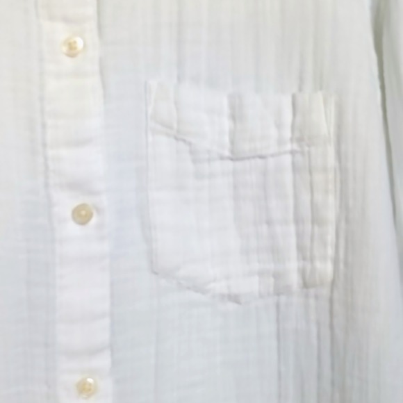 GAP Womens The‎ Big Shirt White Gauze Long Sleeve Button Down Top Medium M - Picture 3 of 13